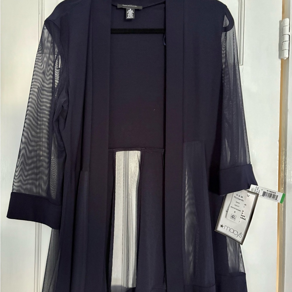 R&M Richards Navy Sheer Jacket
